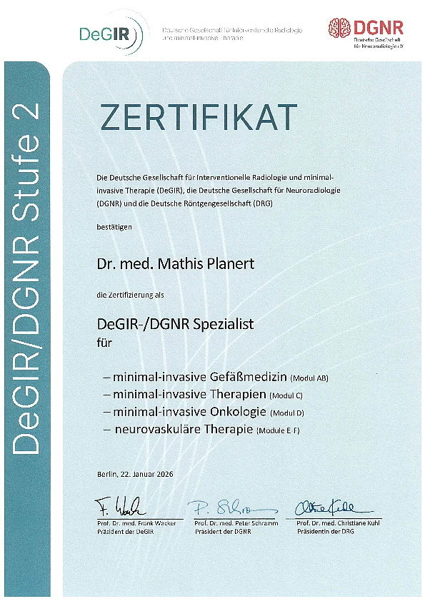  Zertfikat DeGIRModuleA-F Dr. med. MathisPlanert